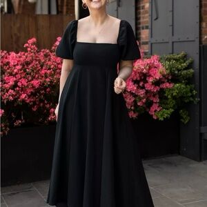 Hill House Matilda Dress - Elegant Black Puff Sleeve